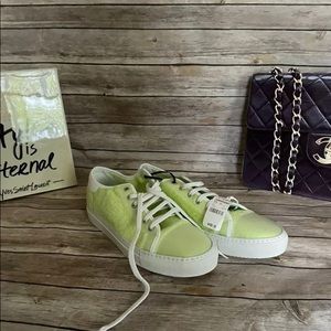 Ps821 Terry cloth yellowish green sneakers Sz 11